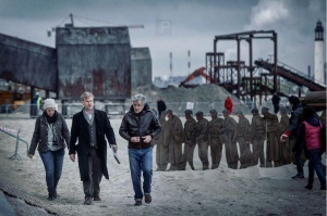Christopher Nolan au tournage de Dunkirk